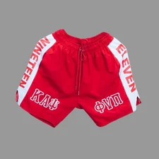 Kappa Alpha Psi “Phi Nu Pi” Red And White Shorts