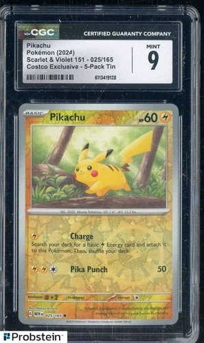 2024 Pokemon Scarlet & Violet 151 Coscto Exclusive 025/165 Pikachu CGC 9 MINT