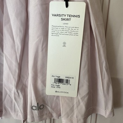 Alo Yoga Varsity Pleated Tennis Skirt Skort Womens Sz XXS Pink