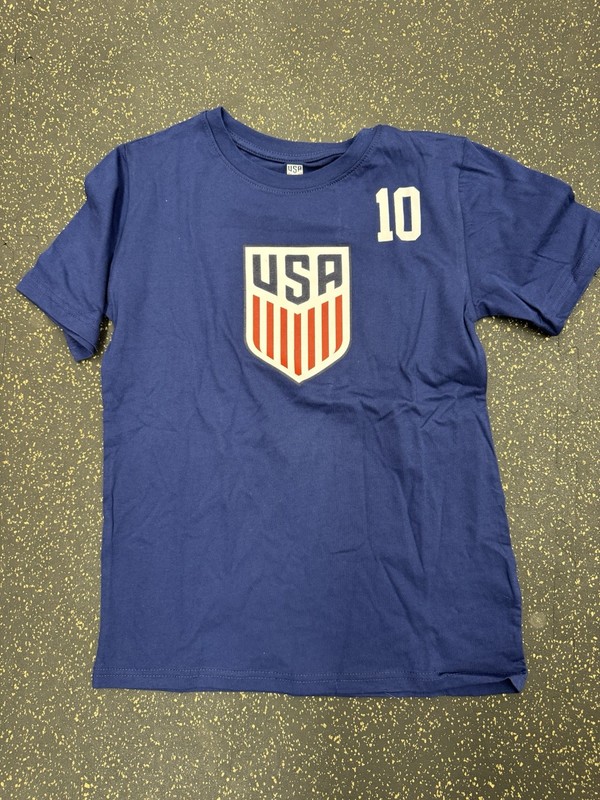USA Soccer Christian Pulisic #10 Blue White Red Shirt Youth L