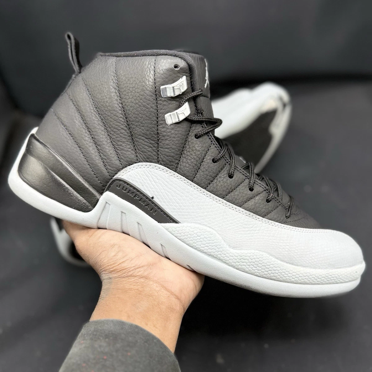 Size 11 Air Jordan 12 Retro Barons Used Sneakers Basketball Shoes Black Gray SOLD OUT* THE AIR JORDAN 12 RETRO “BARONS” drop Saturday  main image 4