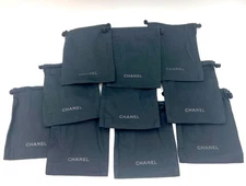 10pcs Chanel Black Makeup Jewelry Pouch Drawstring Small Bag  Authentic