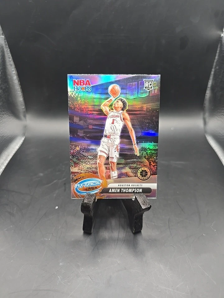 2023-24 NBA HOOPS PREMIUM STOCK ATTACK THE RACK RC AMEN THOMPSON
