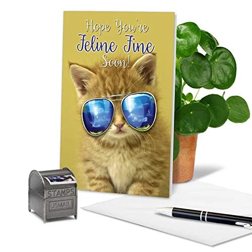  - Get Well Soon Greeting Card - Inspirational Feel Better Kool Kitties - Image 3 of 4