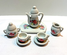 Vintage Miniature Childs Play Ceramic TEA SET in Floral Design