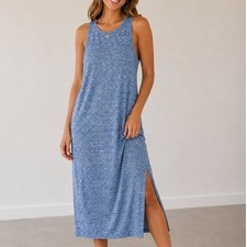 Aerie Open Back Midi Dress Summer Minimalist Beach Coastal Brunch Vacation Girly