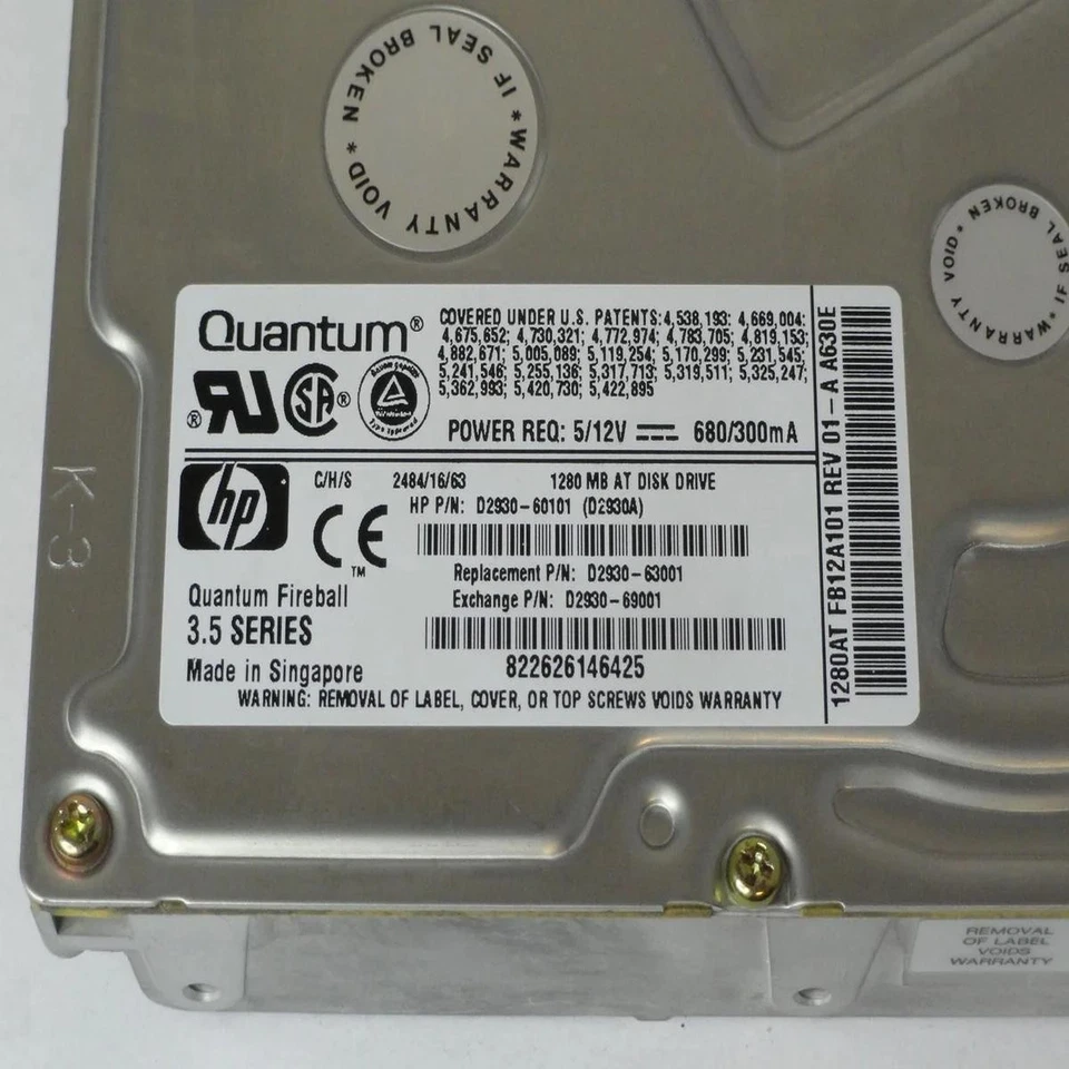 Quantum Fireball FB12A012 HDD Hard Disk IDE 1.2GB 3.5" IDE EIDE PATA Interno - Image 4 of 4