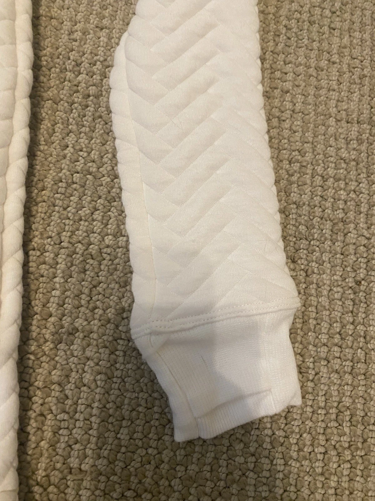 OFF WHITE Felpa con cappuccio donna relaxed trapuntata quarto zip creata per Macy's