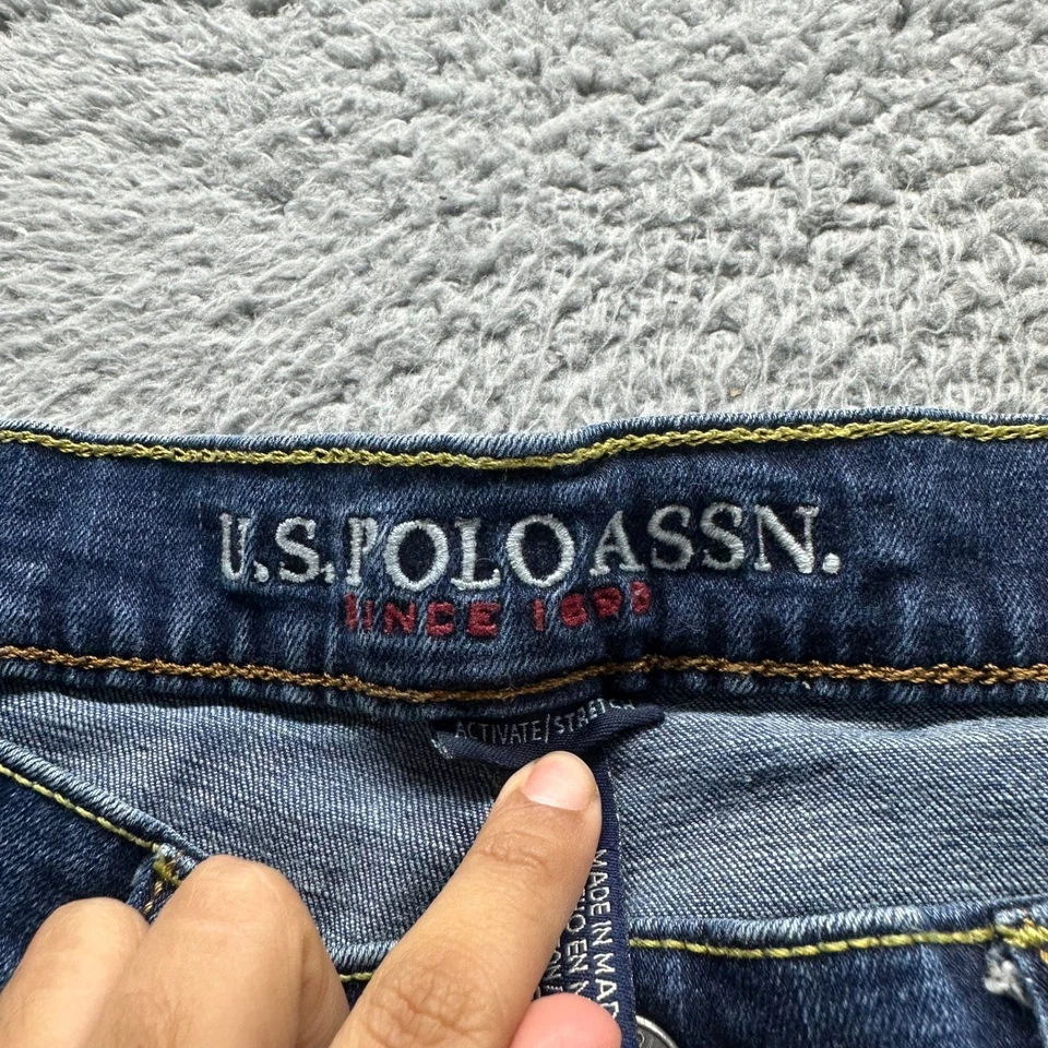 U.S. Polo Assn. Jeans Mens 36x32 Blue Dark Wash Cotton Stretch Slim Straight Fit - Image 4 of 4