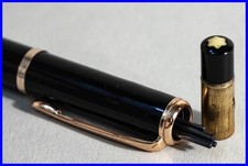 1956s MONTBLANC PIX N° 372 Druck Bleistift in Schwarz & Gold für 1.18mm Minen