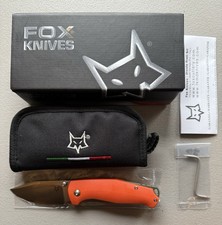 Fox Knives VOX Tur Liner Lock FX-523 OR N690Co Orange G10 Folding Knife EDC