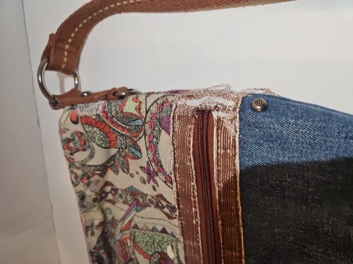 Sakroots The Sak Crossbody Purse Owl Theme Teal Brown Well Loved - Picture 5 of 18