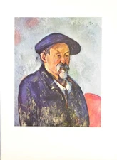 Vintage Cezanne Self Portrait with Beret 1950's Art Print Wall Art