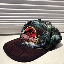 Jurassic World T-Rex Camo Snapback Hat Black/Green One Size Adjustable/kids
