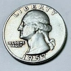 1957 Washington Silver Quarter 90% Silver Circulated Coin #5809