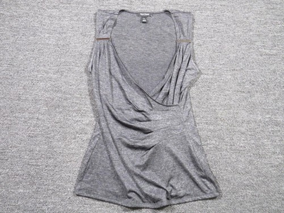 #ad #ad White House Black Market Shirt Womens Small Gray Sleeveless Surplice Ruched $19.99