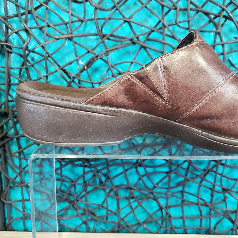 Clarks Artisan Good Year Wedge Brown Slip on Mules Womens Sz 11 N  #85120 BOHO - Image 3 of 4