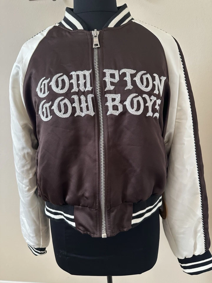 Compton Cowboys Forever 21 collab Varsity Leaterman Bomber Western Rodeo sz L - Image 2 of 4