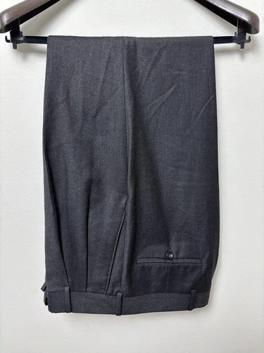 Coppley Wool Flannel Pants Mens 32x30 Gray Dress Trousers Vintage Union Made USA - product listing photo