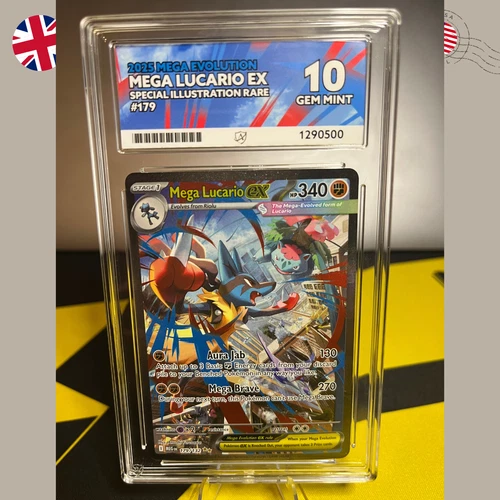 1p START Mega Lucario ex 179/132 Ace 10 Graded Pokemon