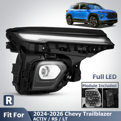 Full LED Headlight For 2024-2026 Chevy Trailblazer Black Projector Right Side