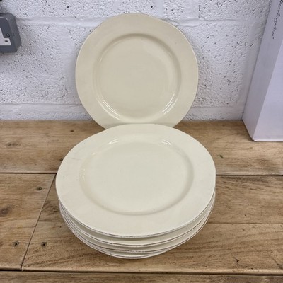Vietri Cucina Fresca Essteller 12'' Cremeweiß x 5 Hergestellt in Italien EUC