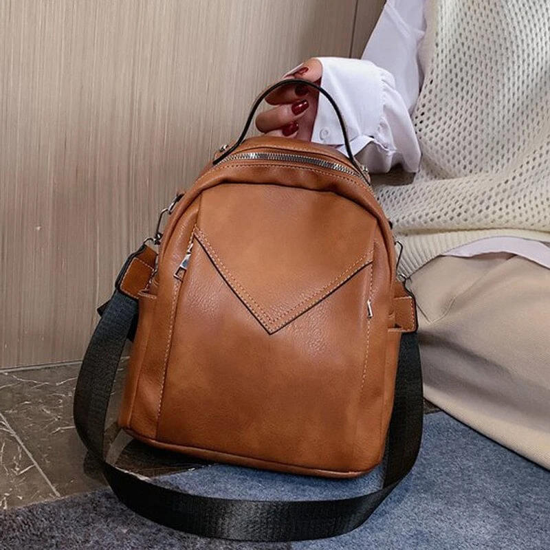 Ebay leather cheap backpack womens