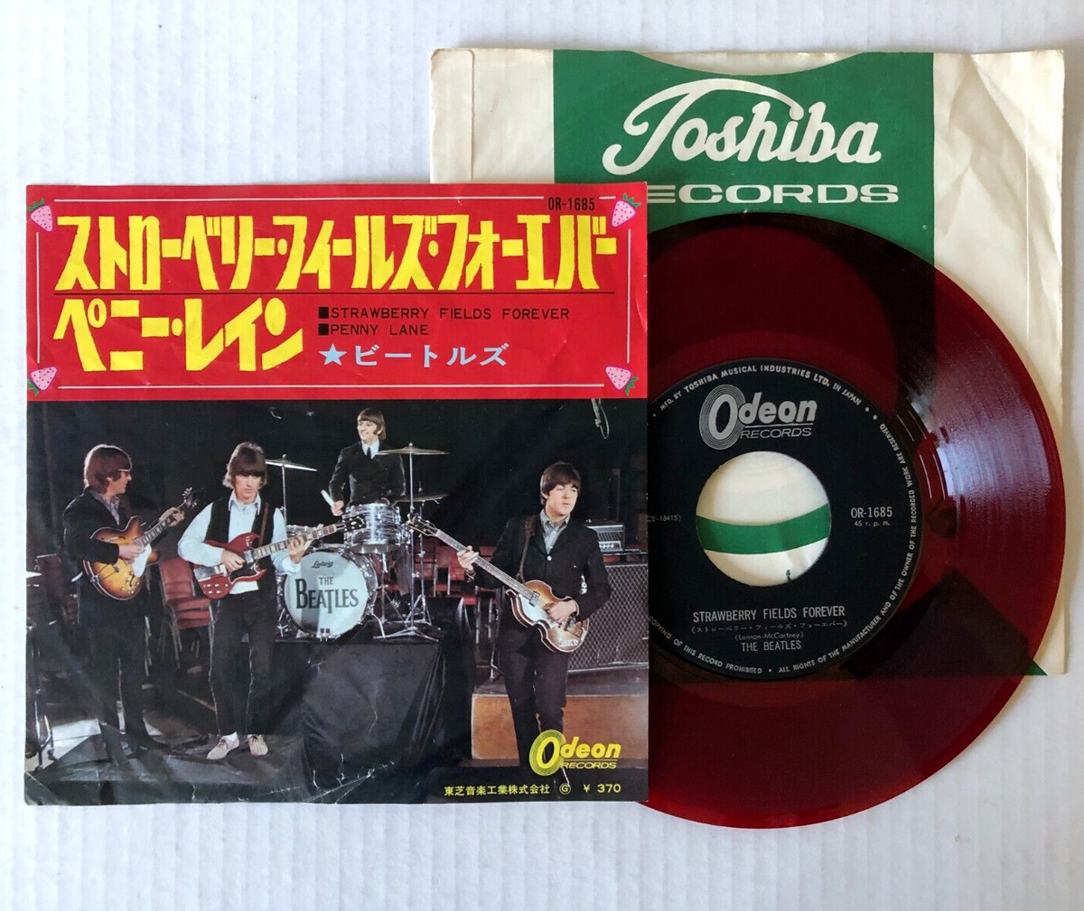 Beatles STRAWBERRY FIELDS FOREVER 1967 Odeon Japan RED Vinyl +
