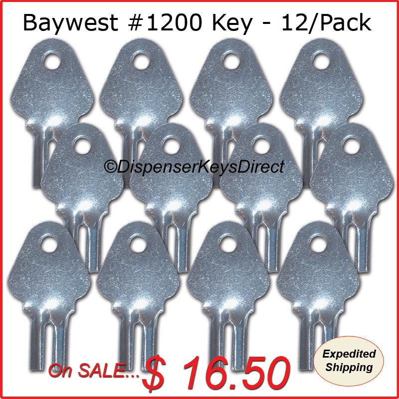 Baywest #1200 Dispenser Key for Paper Towel, Toilet Tissue D