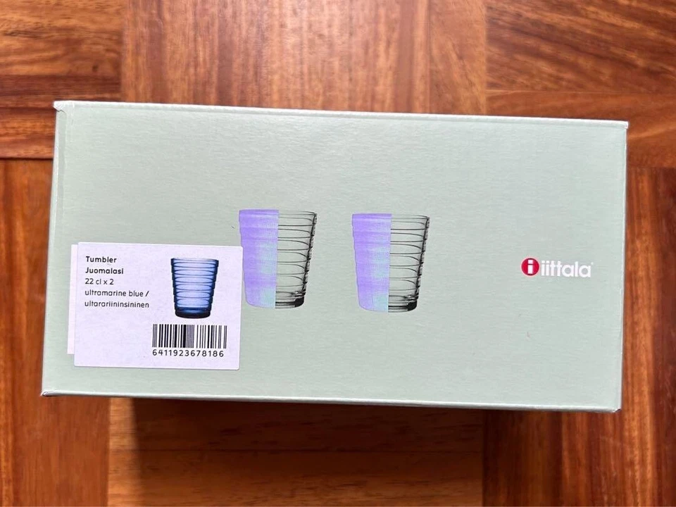 Juego de pares de vasos de vidrio Iittala Aino Aalto 220 ml azul ultramar Foto 2 de 3