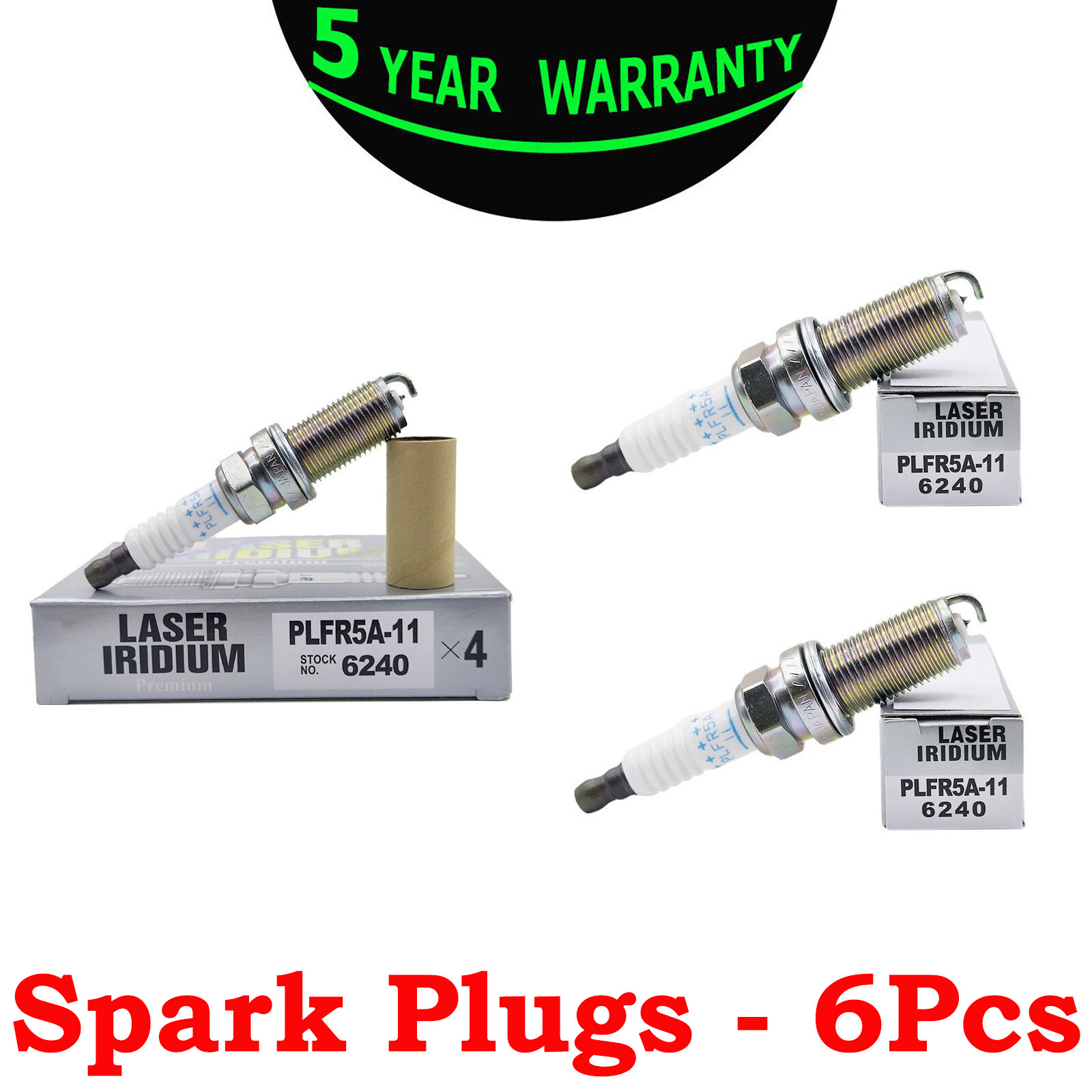 New 6 pack For ngk 6240 Laser Platinum Spark Plug PLFR5A11