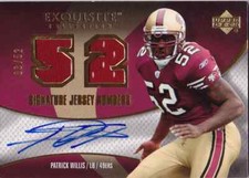 2007 Exquisite PATRICK WILLIS Auto Jersey Numbers RC Rookie Card #d 52