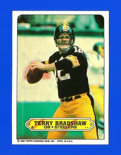 1983 Topps FOOTBALL STICKER #5 TERRY BRADSHAW NRMINT+ PITTSBURGH STEELERS (SB1)