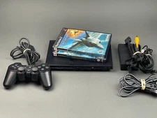Sony PlayStation 2 PS2 Slim Black Console Bundle SCPH-75001 Tested & Working