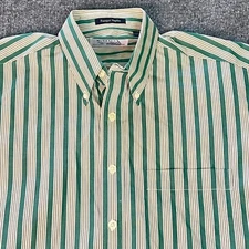 Murray's Toggery Shop Shirt Mens Medium Green Stripe Ranger Poplin Short Sleeve