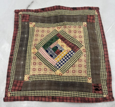 VTG Boyds Bear Quilt Wall Hanging Square 9.5"x9.5" Rustic Farmhouse