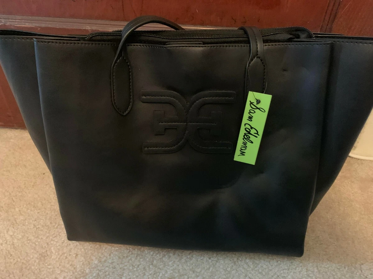 Black leather Sam Edelman handbag eBay