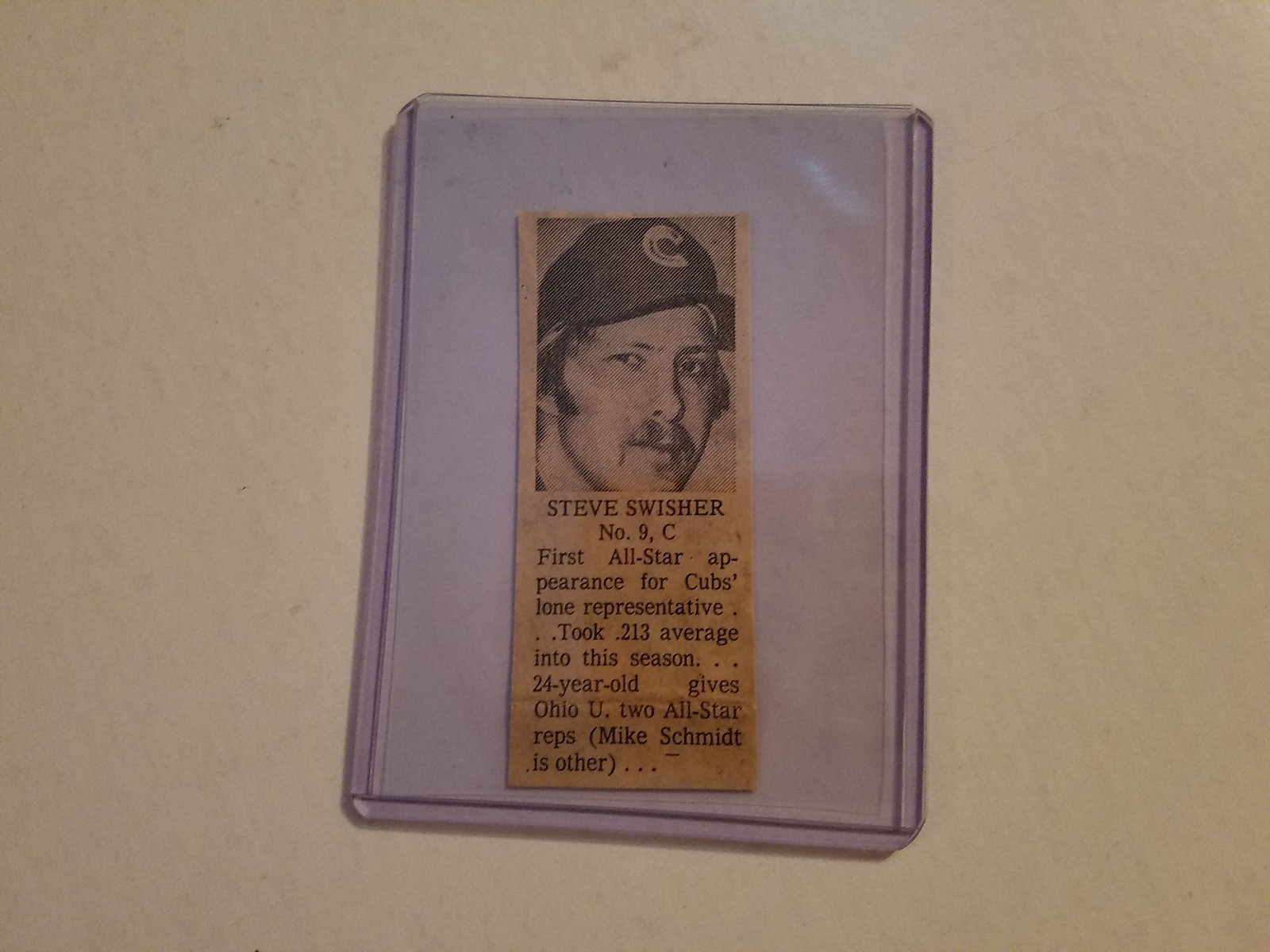 1976 All-Star Game Steve Swisher Evening Bulletin Scrapbook Card 1 of 56 Rare Collectible