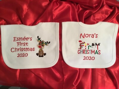 my first christmas bib personalised
