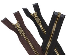 Metall - Reißverschluss 8mm grob - teilbar - 45 bis 90 cm - für Leder, Motorrad