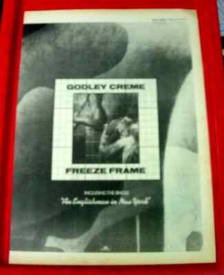Godley And Creme Freeze Frame Vintage ORIGINAL 1979 Press/Mag ADVERT Poster-Size