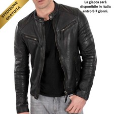 Giubbotto Giubbino Giacca Uomo Slim Fit in di PELLE 100%★ & di PELLE PU B54