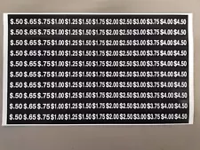 VENDING MACHINE PRICE LABEL SHEET 130 STICKERS VARIETY PER SHEET