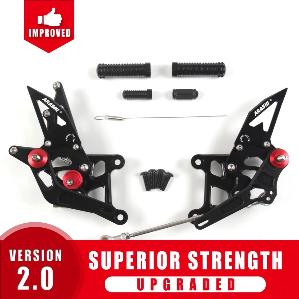 Juego de reposapiés trasero de carreras clavija para Honda CBR250R 2011-2022 2017 2016 2015 2014 2013 Foto 3 de 4