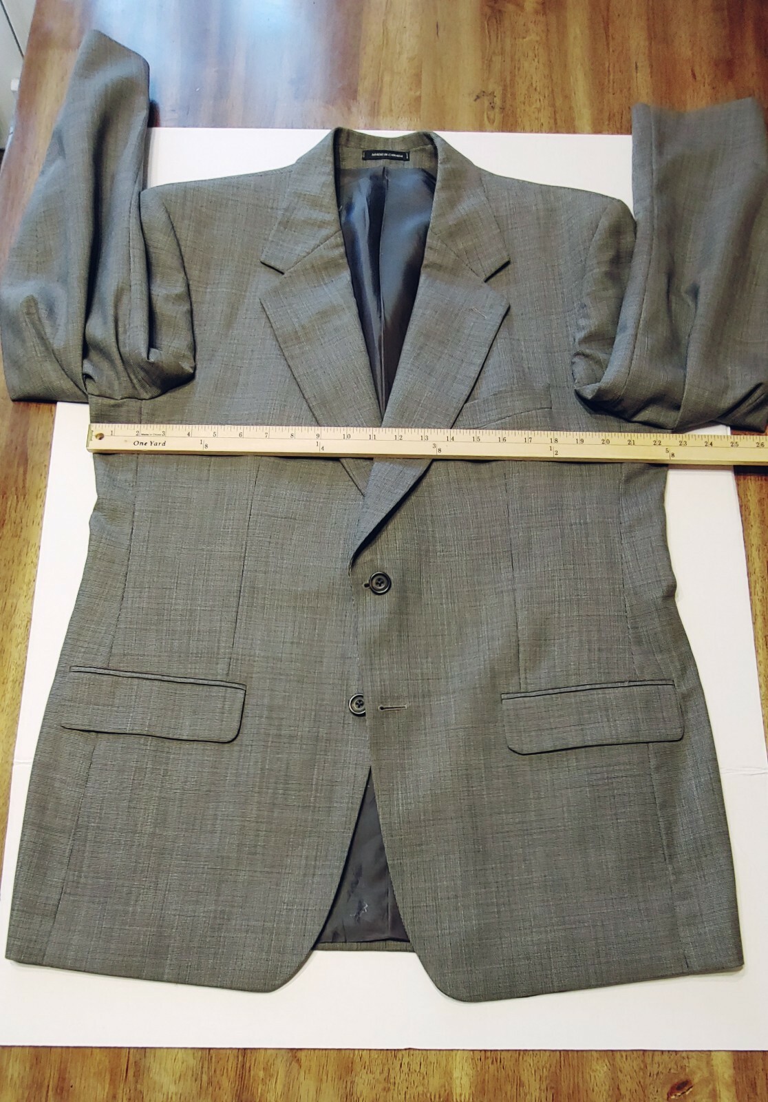 GIACCA YSL YVES SAINT LAURENT GRIGIO MARRONE CHIODO 2 BtTN (44L 35W)