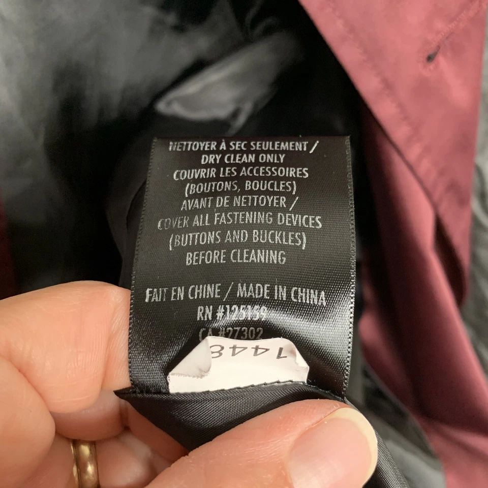 Gabardina Soia & Kyo Mujer con Detalles Cuero Talla Pequeña Negro Vino Foto 4 de 4