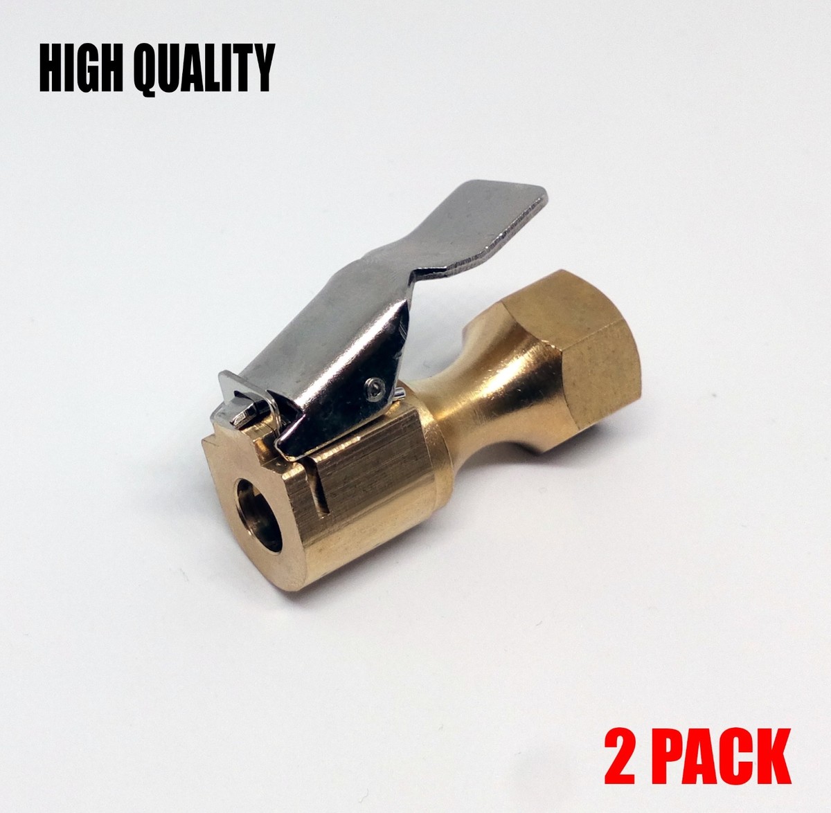 2pcs Open Type Flow Straight Lock-On Air Chuck with Clip for Tire Inflator 2pcs Open Type Flow Straight Lock-On Air Chuck with Clip for Tire Inflator