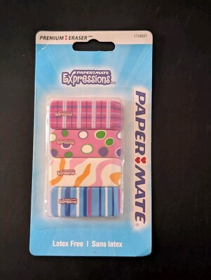 Paper Mate Expressions Premium Erasers 4 Pack Latex Free 