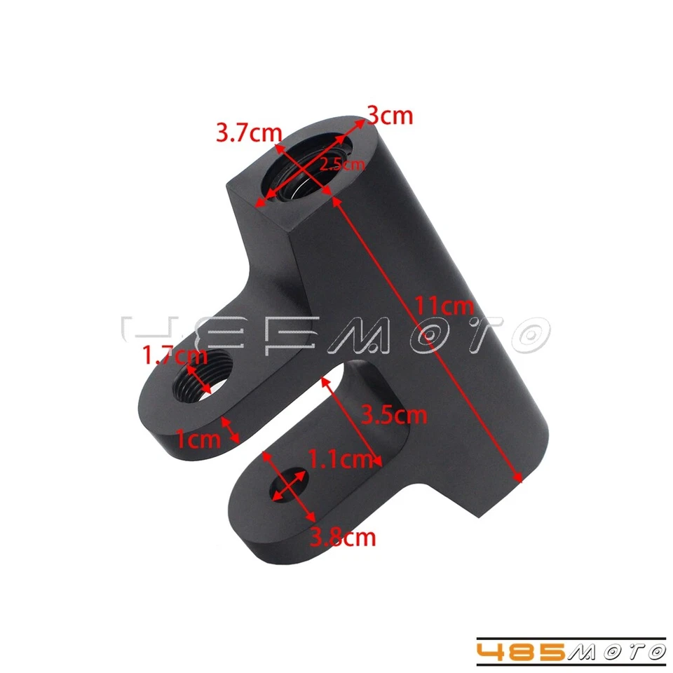 Eslabón de descenso de aluminio negro de 2 pulgadas para motocicleta Yamaha V-Max VMX1700 2009-2019 Foto 2 de 4