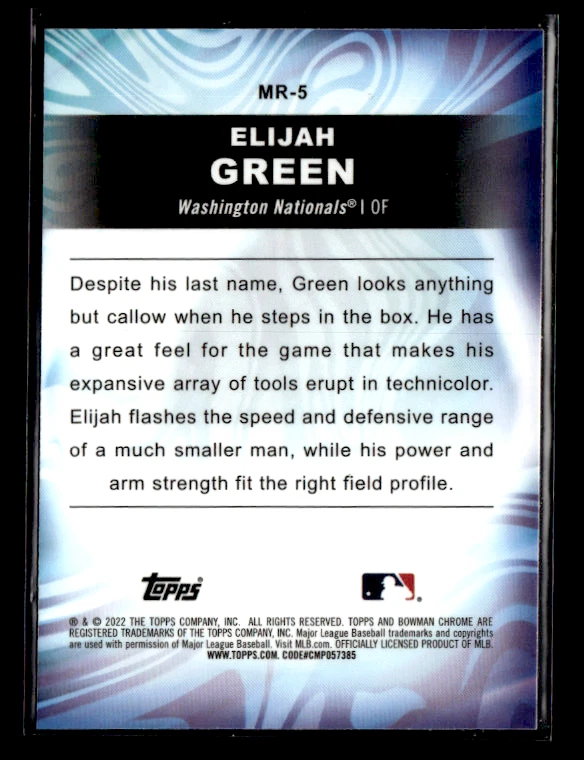 2022 Bowman Draft #MR-5 Elijah Green Mood Ring - Image 2 of 2